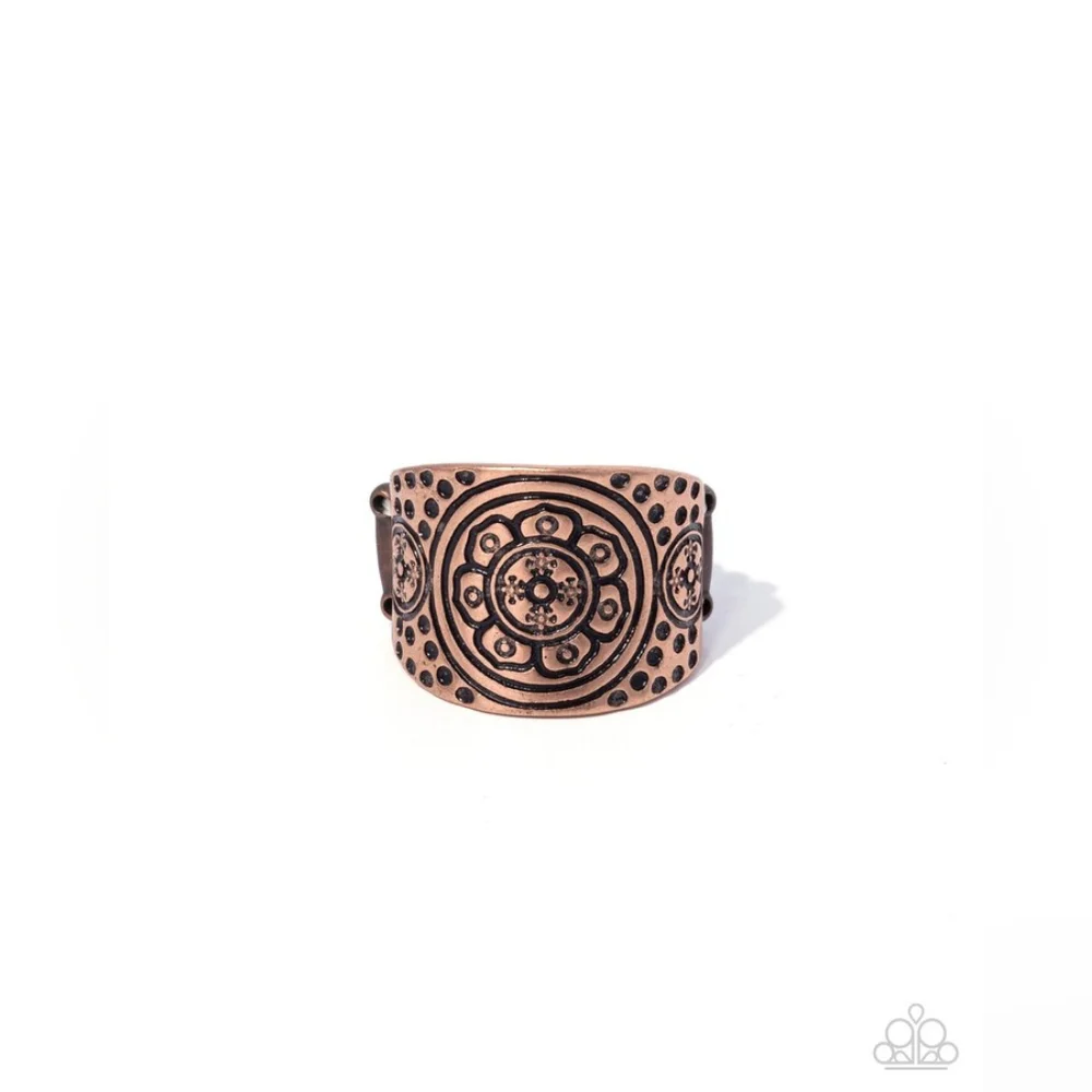Elegant Engravement Copper Ring